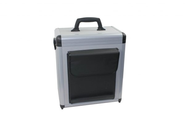 8er Weinkoffer mit Trolley-Halterung
