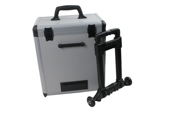 8er Weinkoffer mit Trolley-Halterung